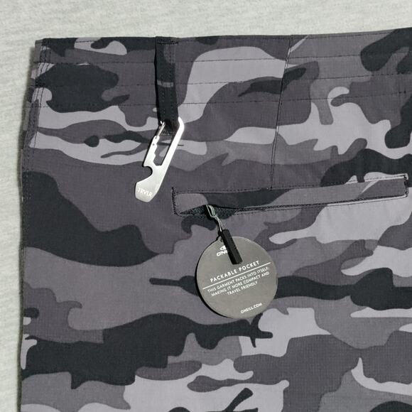 O'Neill GI Jack Traveler Hyper Freak Hybrid Ripstop Shorts Men 50 Black Camo NEW - Picture 5 of 16
